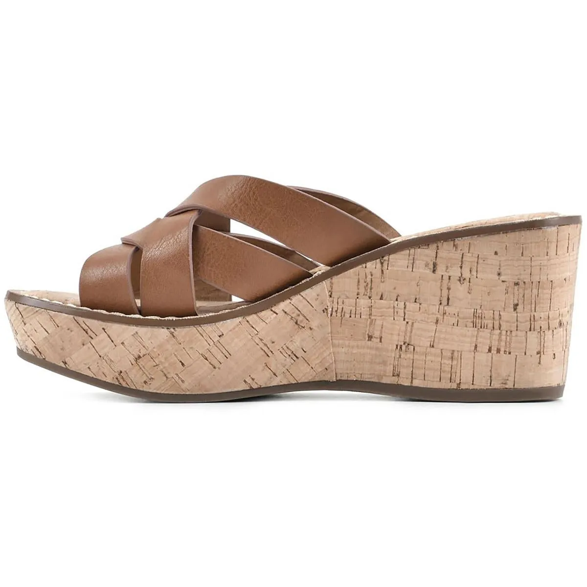 Samwell Womens Cork Slip On Wedge Sandals
