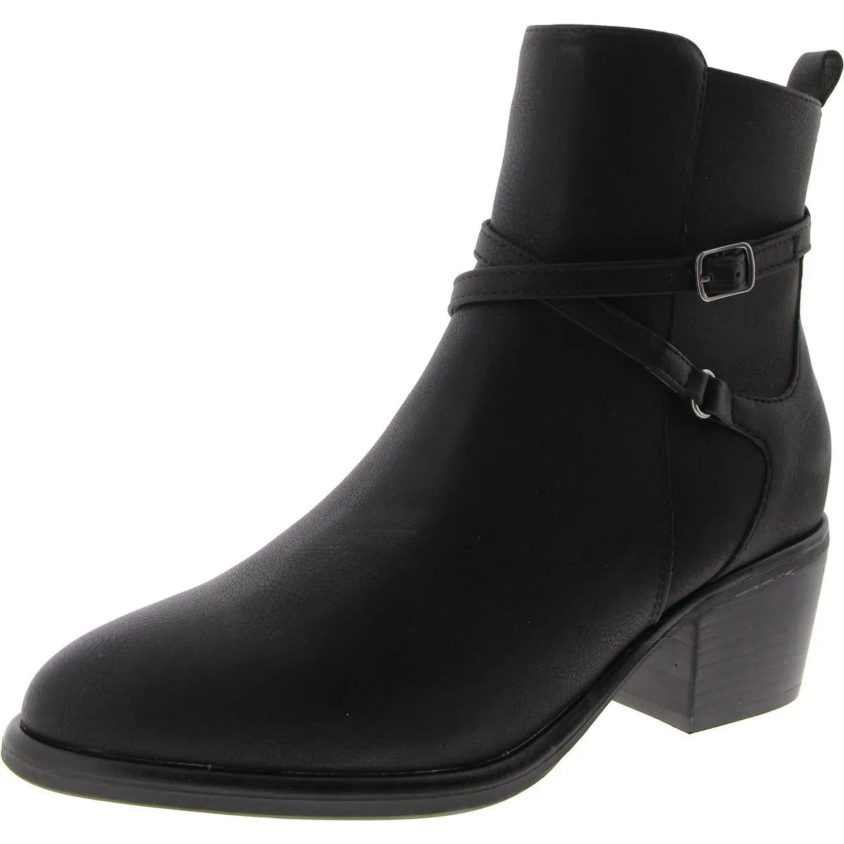 Santina Womens Faux Leather Block Heel Cowboy, Western Boots