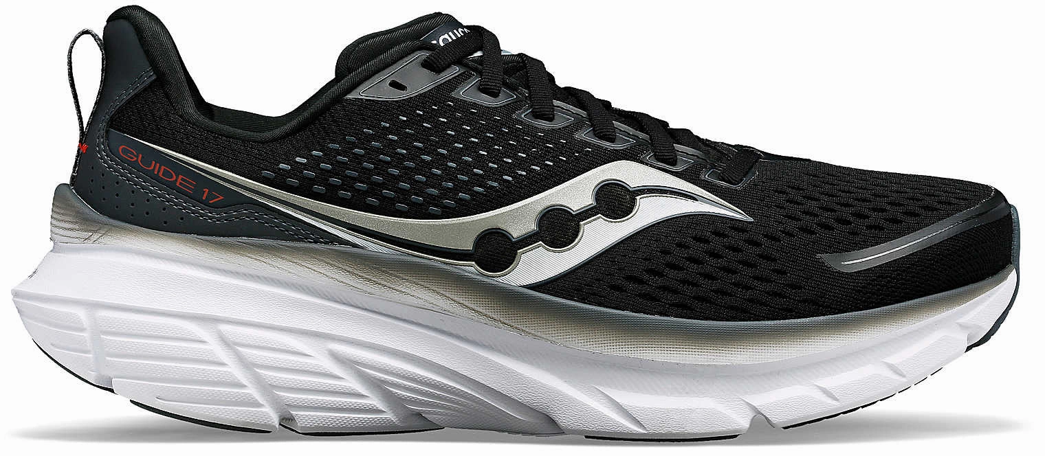 Saucony Guide 17 Mens Running Shoes - Black Saucony running shoes with stability support