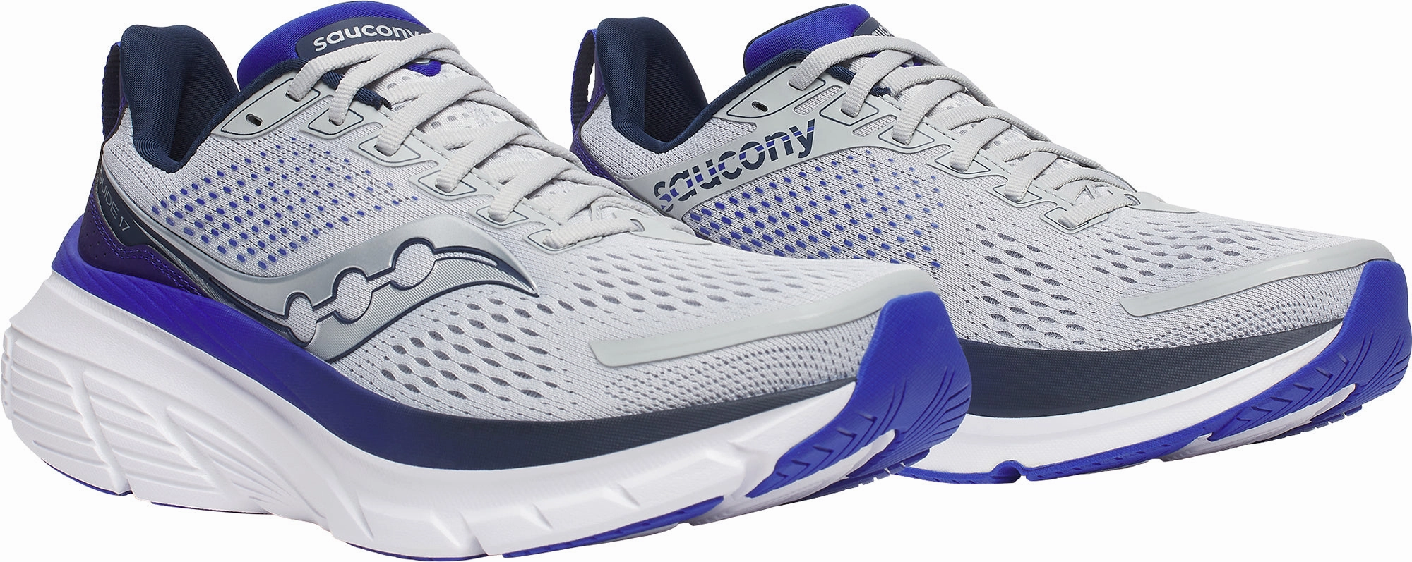 Saucony Guide 17 Mens Running Shoes - Grey Stability Control Shoes