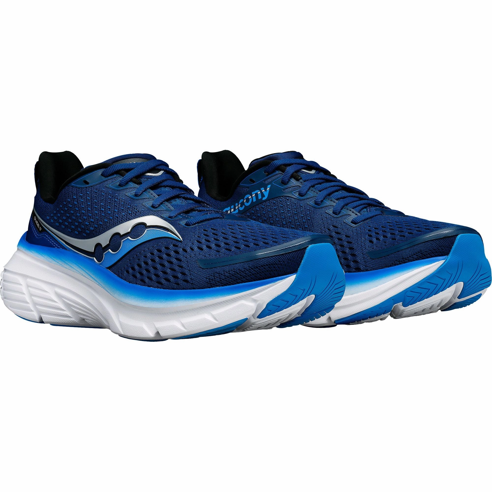 Saucony Guide 17 WIDE FIT Mens Running Shoes - Navy Stability Control Shoes