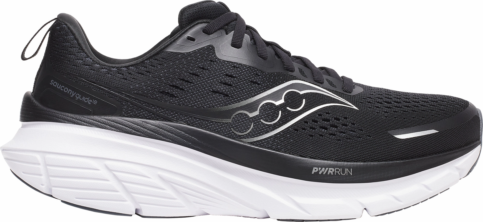 Saucony Guide 18 WIDE FIT Mens Running Shoes - Black Saucony Guide design