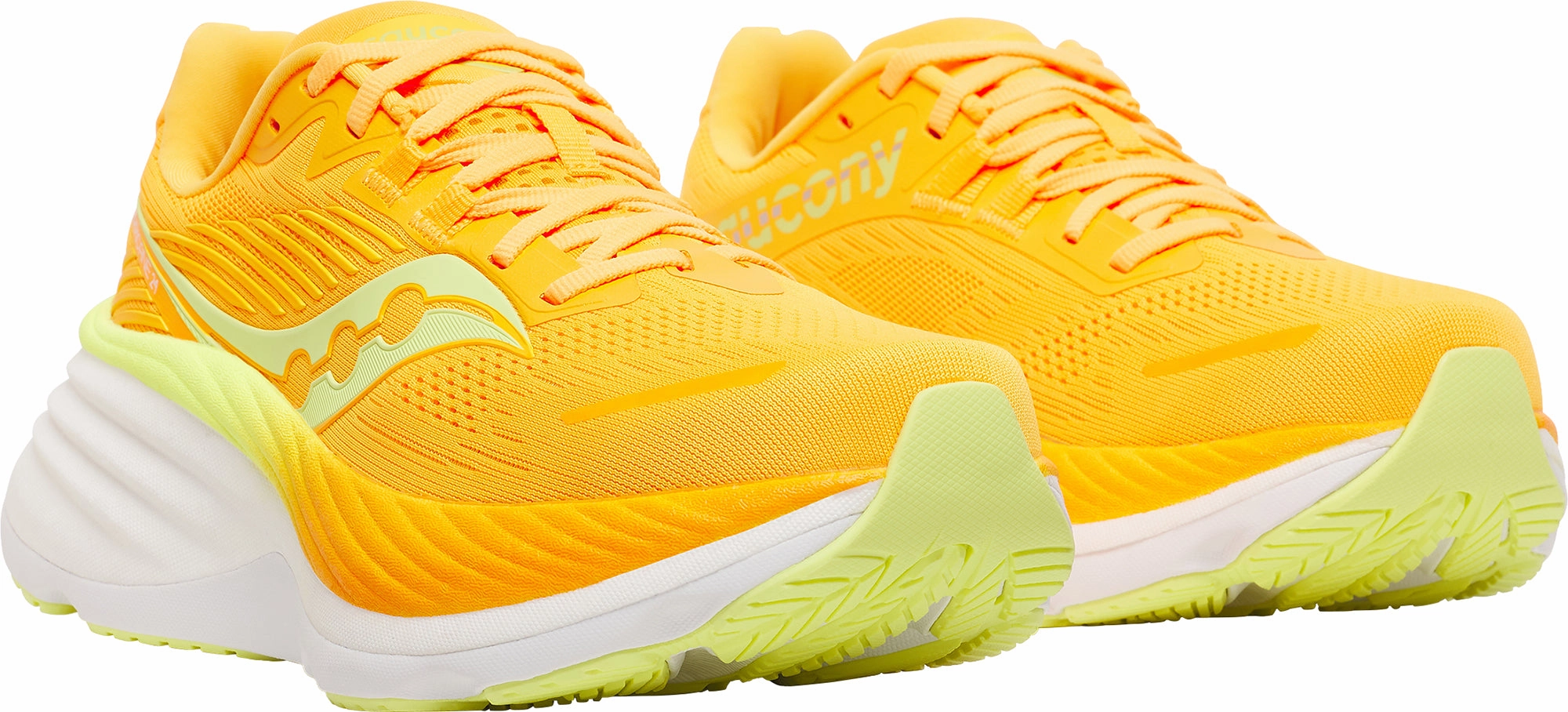 Saucony Hurricane 24 Womens Running Shoes - Yellow Training Comfort Sneakers