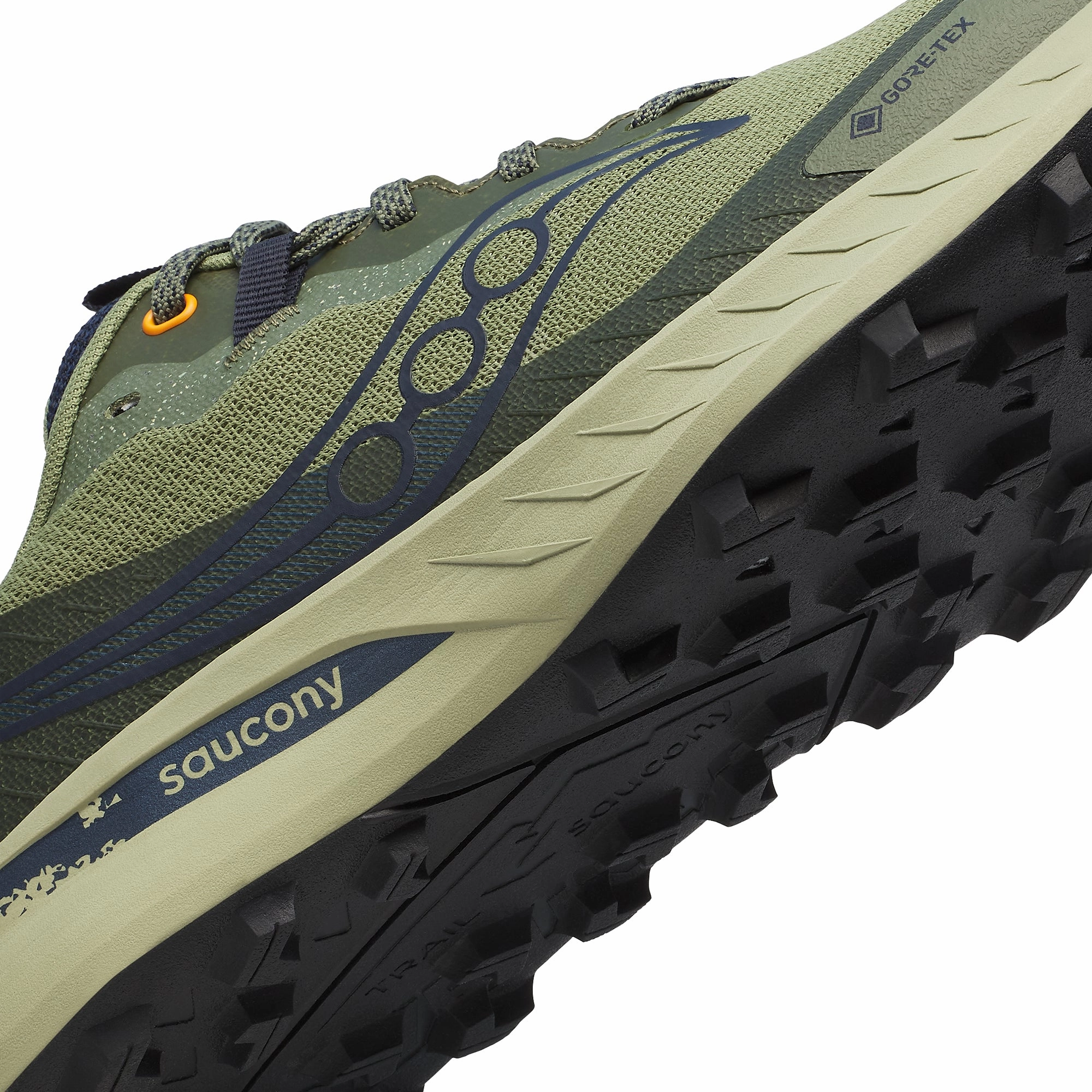 Saucony Peregrine 15 GORE-TEX Mens Trail Running Shoes - Green Off-Road Grip Sneakers