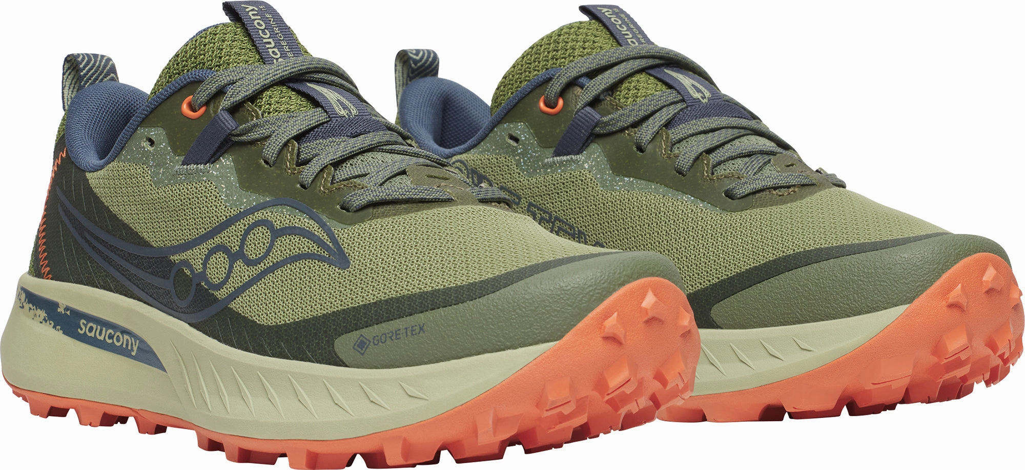 Saucony Peregrine 15 GORE-TEX Womens Trail Running Shoes - Green Balanced Fit Runners