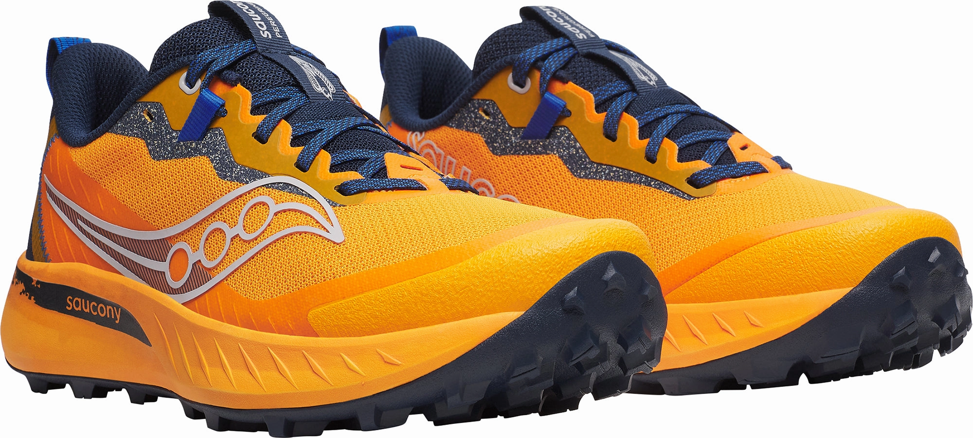 Saucony Peregrine 15 Mens Trail Running Shoes - Orange Balanced Fit Runners