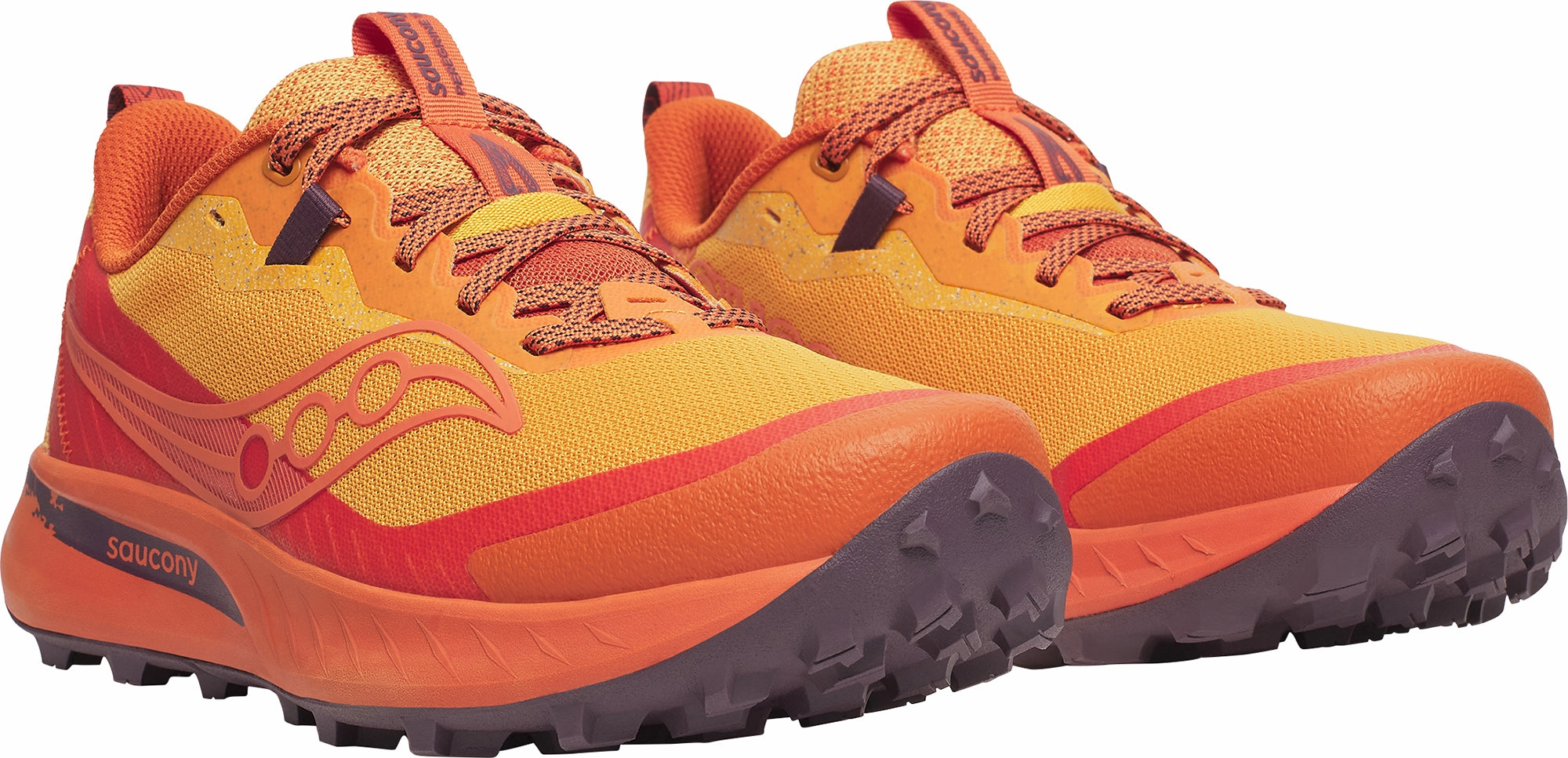 Saucony Peregrine 15 Mens Trail Running Shoes - Orange Off-Road Grip Sneakers