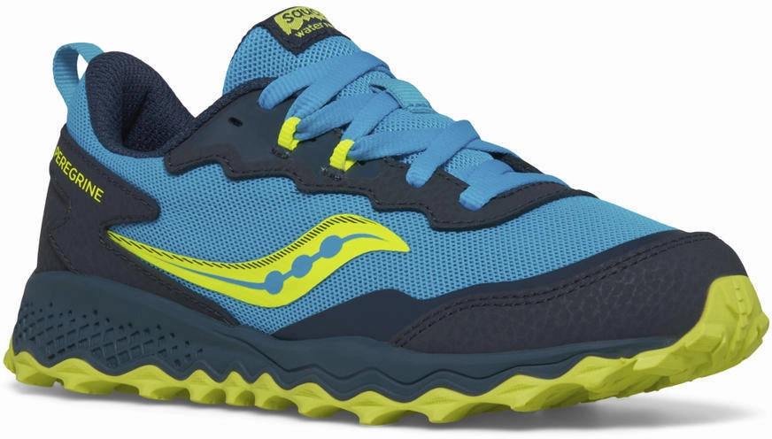 Saucony Peregrine KDZ Junior Trail Running Shoes - Blue Off-Road Grip Sneakers