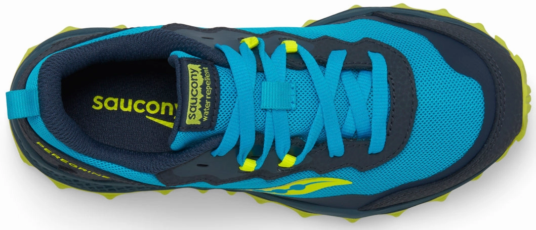 Saucony Peregrine KDZ Junior Trail Running Shoes - Blue Off-Road Grip Sneakers