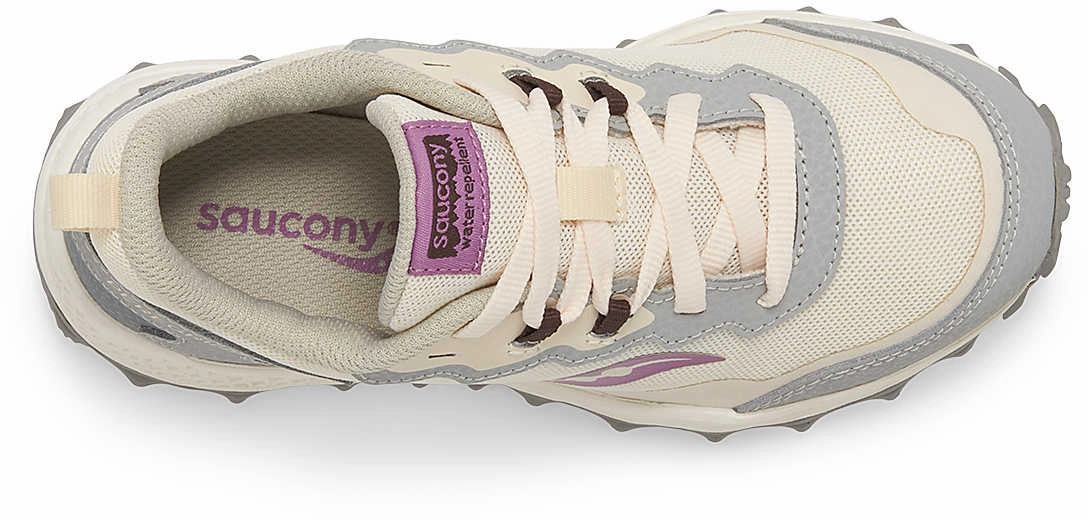 Saucony Peregrine KDZ Junior Trail Running Shoes - Cream Off-Road Grip Sneakers