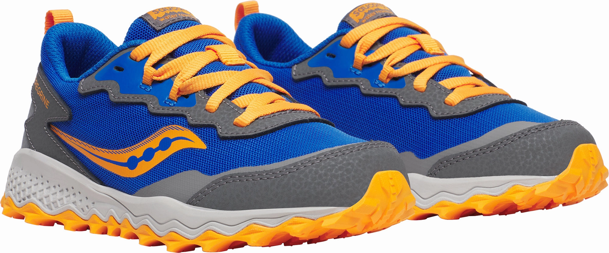 Saucony Peregrine KDZ Shield Junior Trail Running Shoes - Blue Off-Road Grip Sneakers