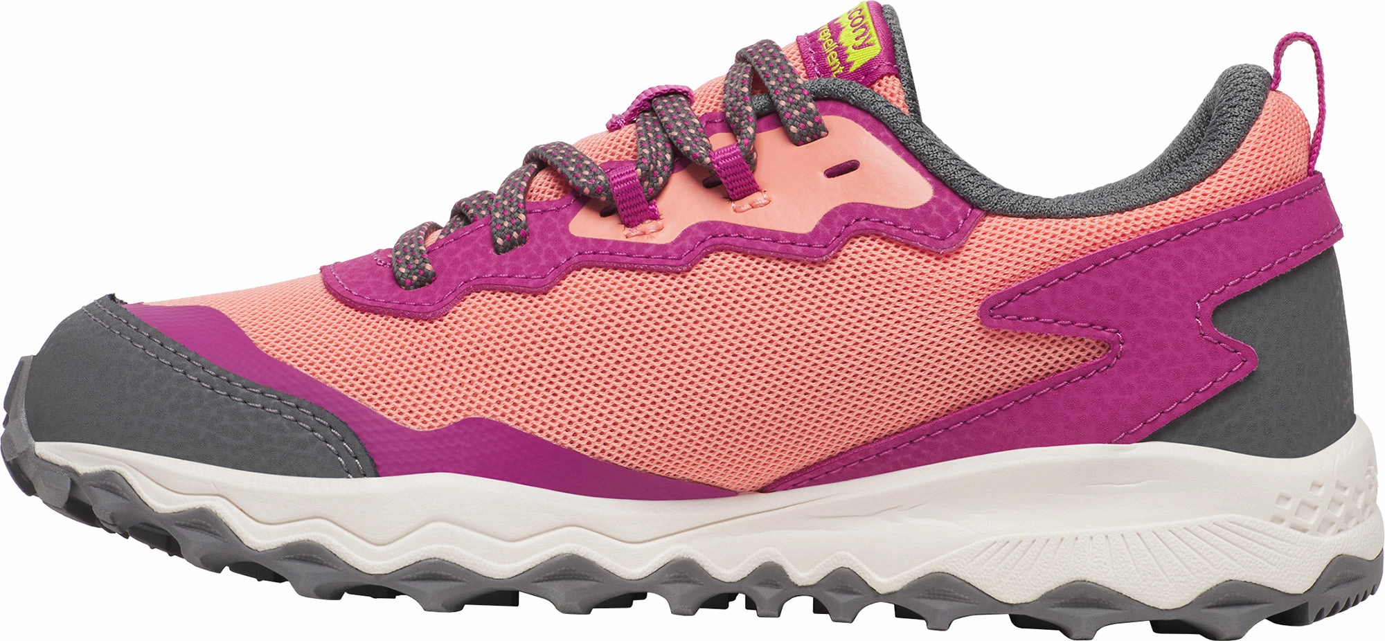Saucony Peregrine KDZ Shield Junior Trail Running Shoes - Pink Off-Road Grip Sneakers
