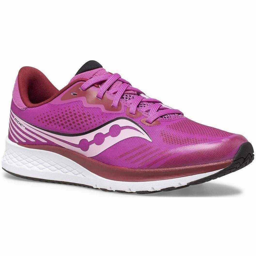 Saucony Ride 14 Junior Running Shoes - Pink Smooth Ride Shoes