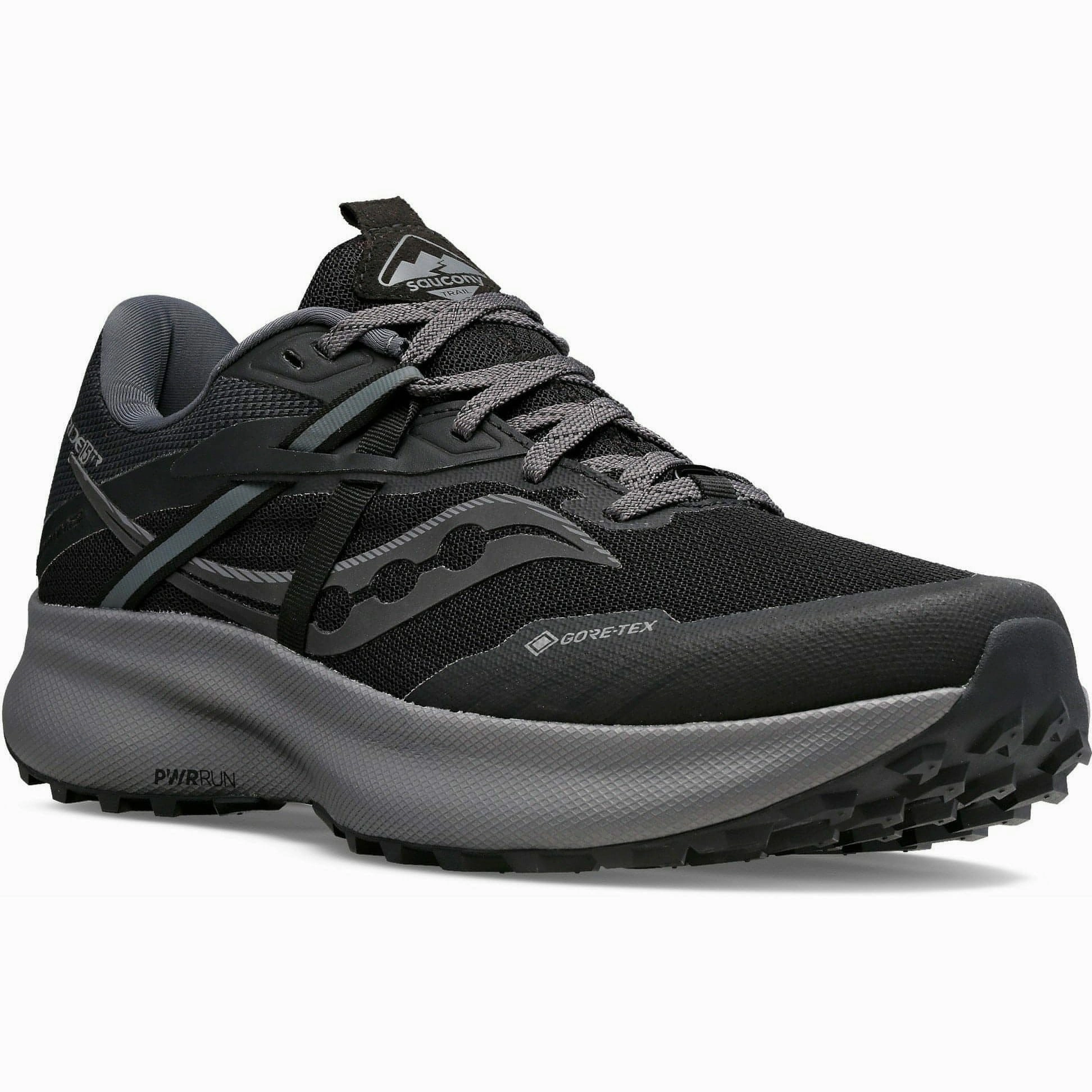 Saucony Ride 15 TR GORE-TEX Mens Trail Running Shoes - Black Smooth Ride Shoes