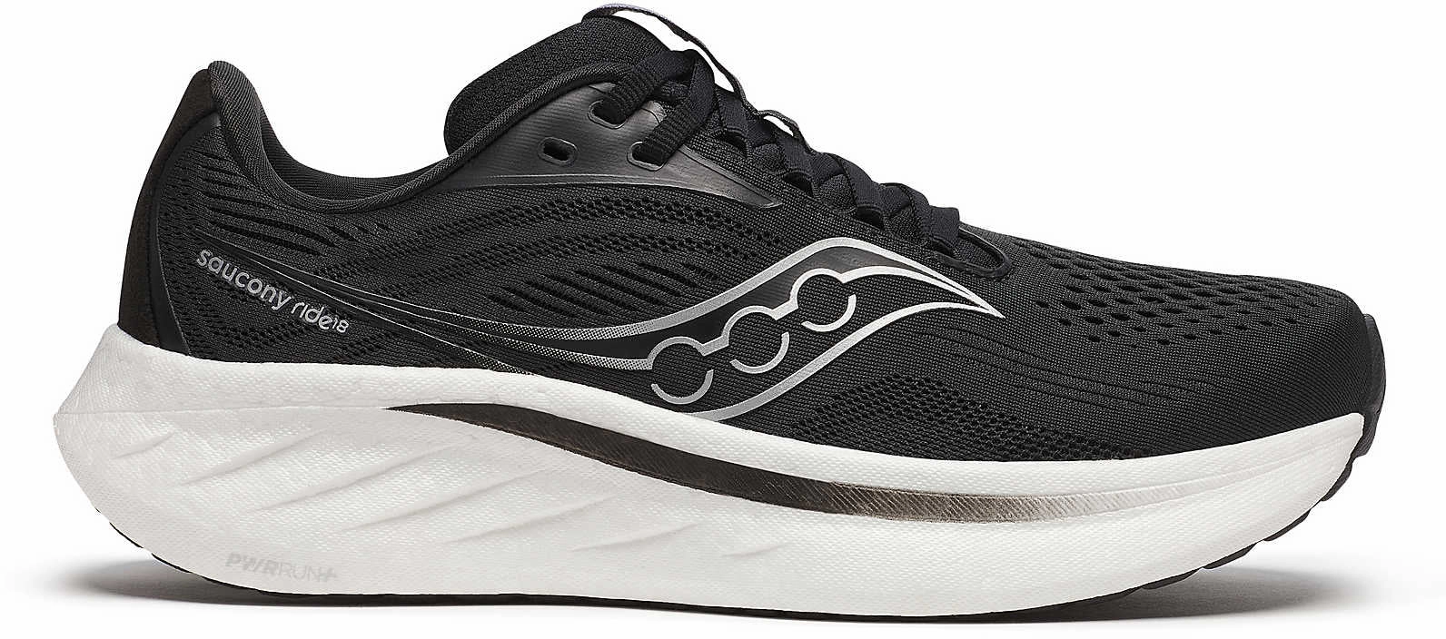 Saucony Ride 18 WIDE FIT Womens Running Shoes - Black Saucony footwear options