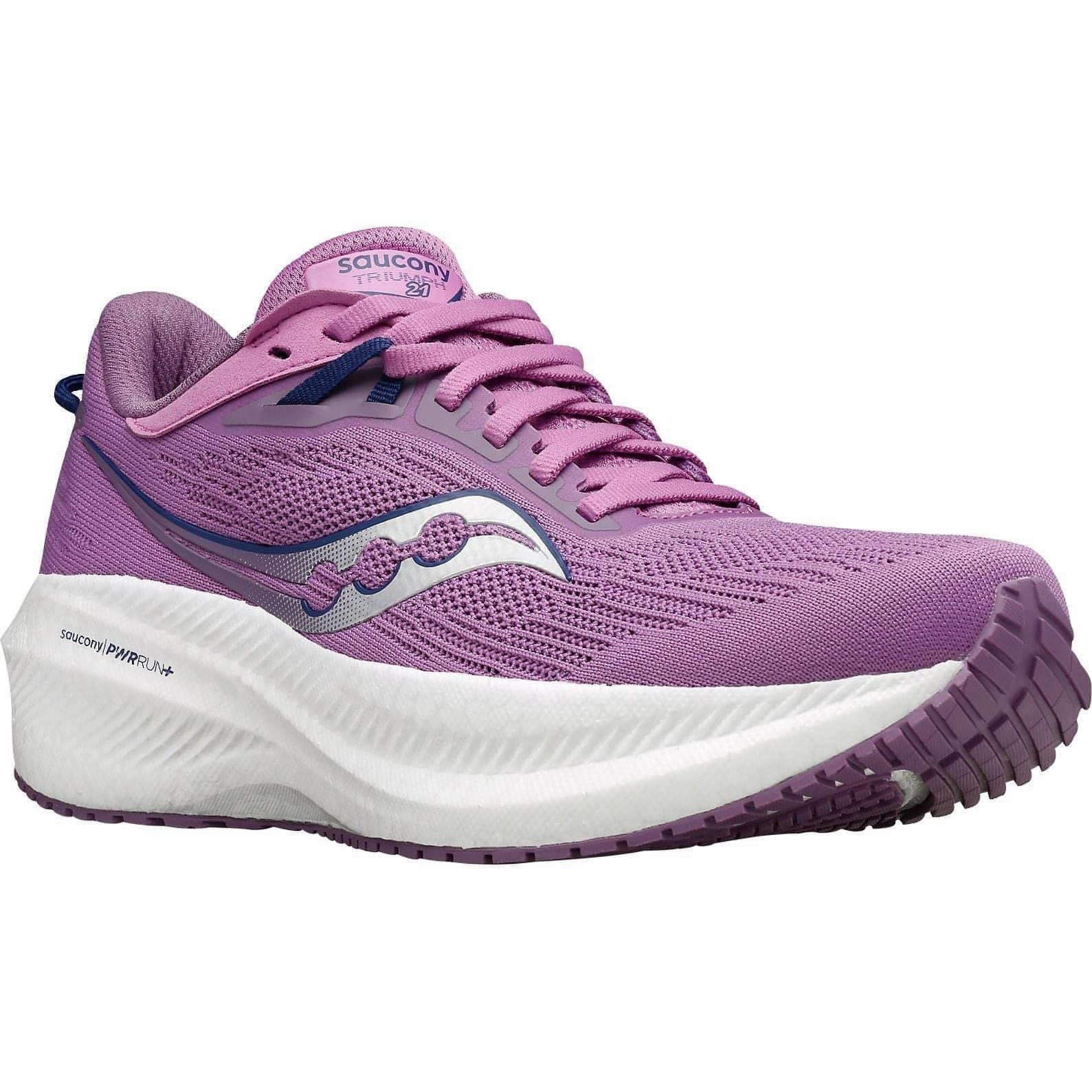 Saucony Triumph 21 Womens Running Shoes - Purple Womens Work Sneakers