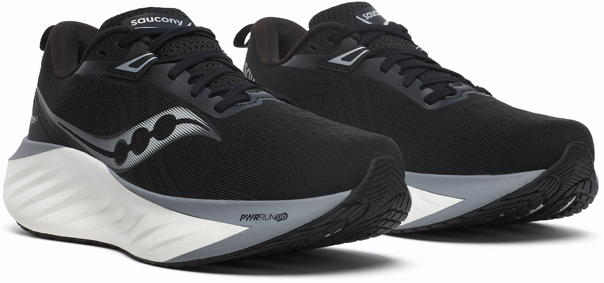Saucony Triumph 22 Mens Running Shoes - Black Training Comfort Sneakers