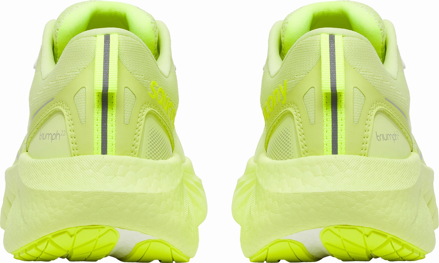 Saucony Triumph 22 Womens Running Shoes - Yellow Balanced Fit Runners