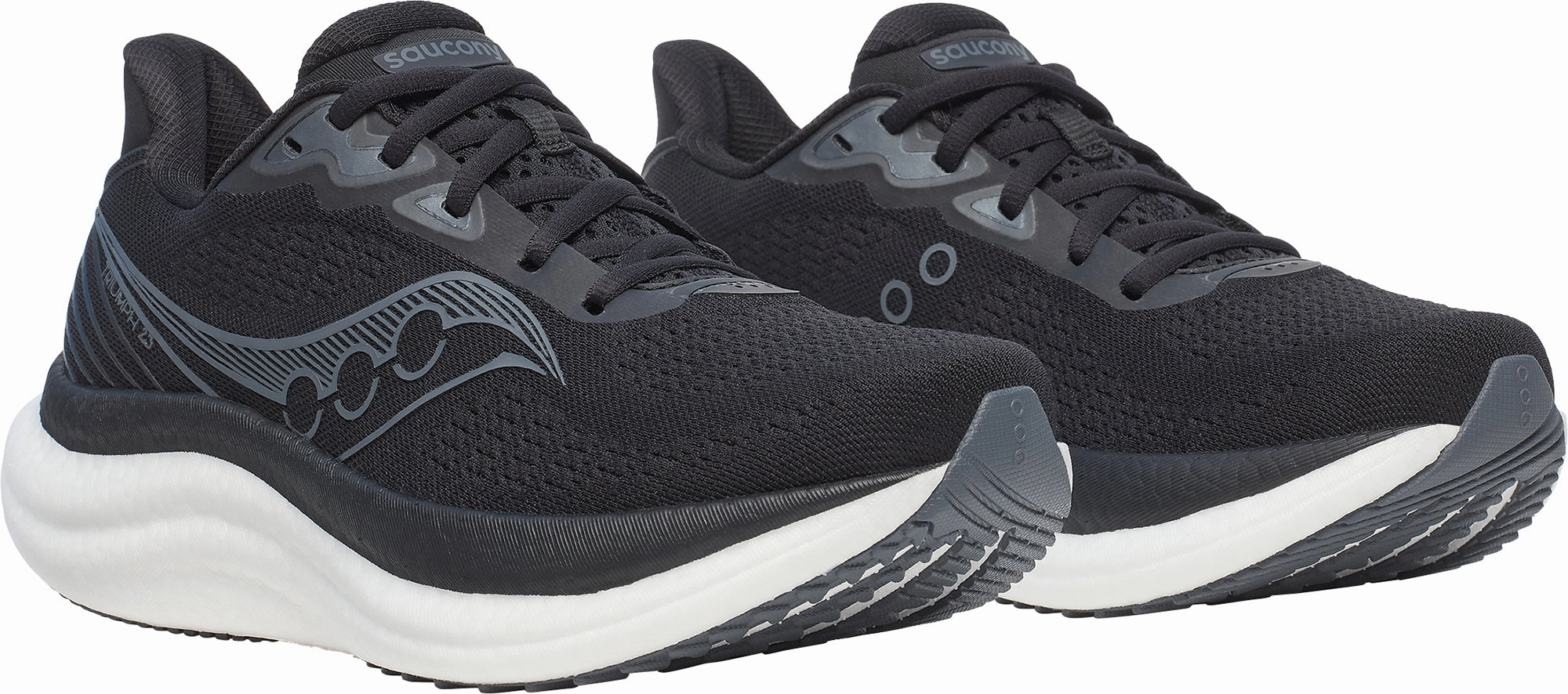 Saucony Triumph 23 WIDE FIT Womens Running Shoes - Black Balanced Fit Runners
