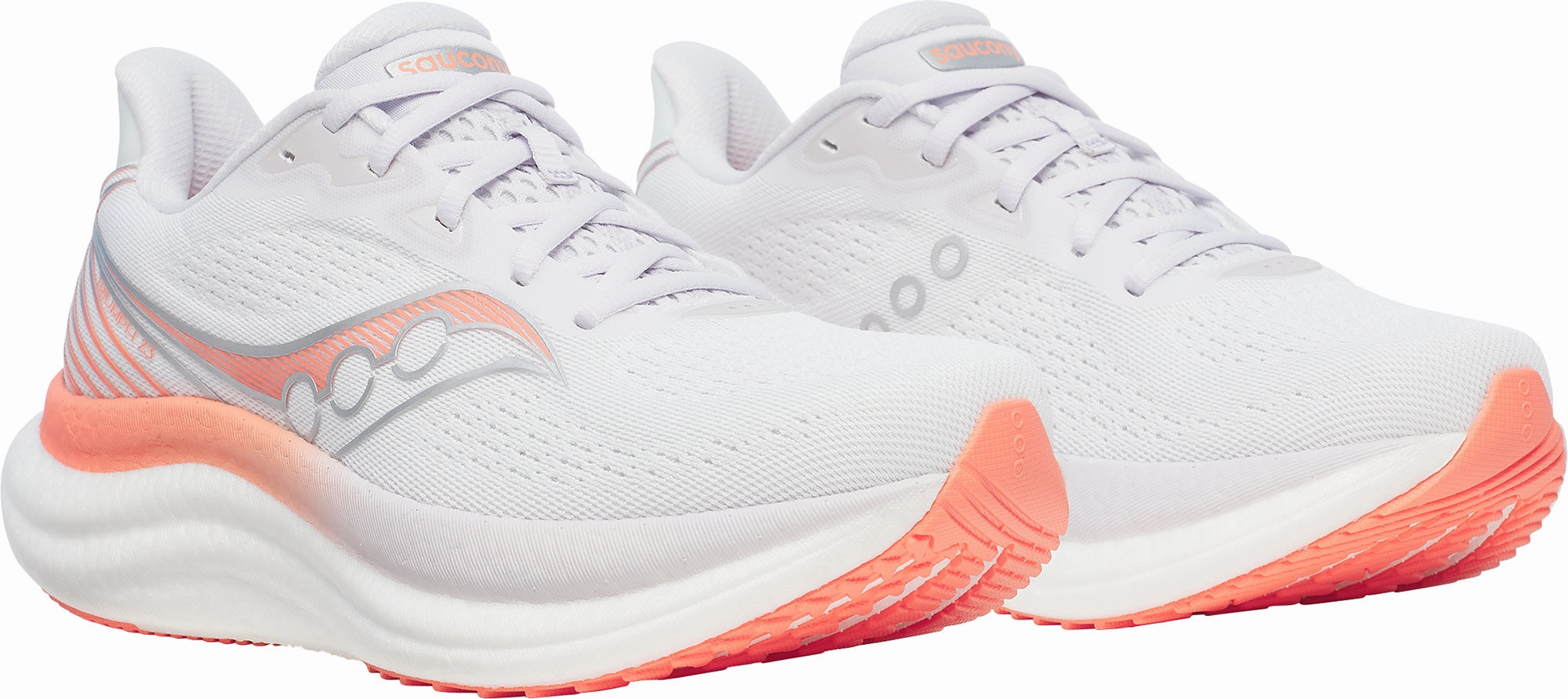 Saucony Triumph 23 Womens Running Shoes - White Balanced Fit Runners