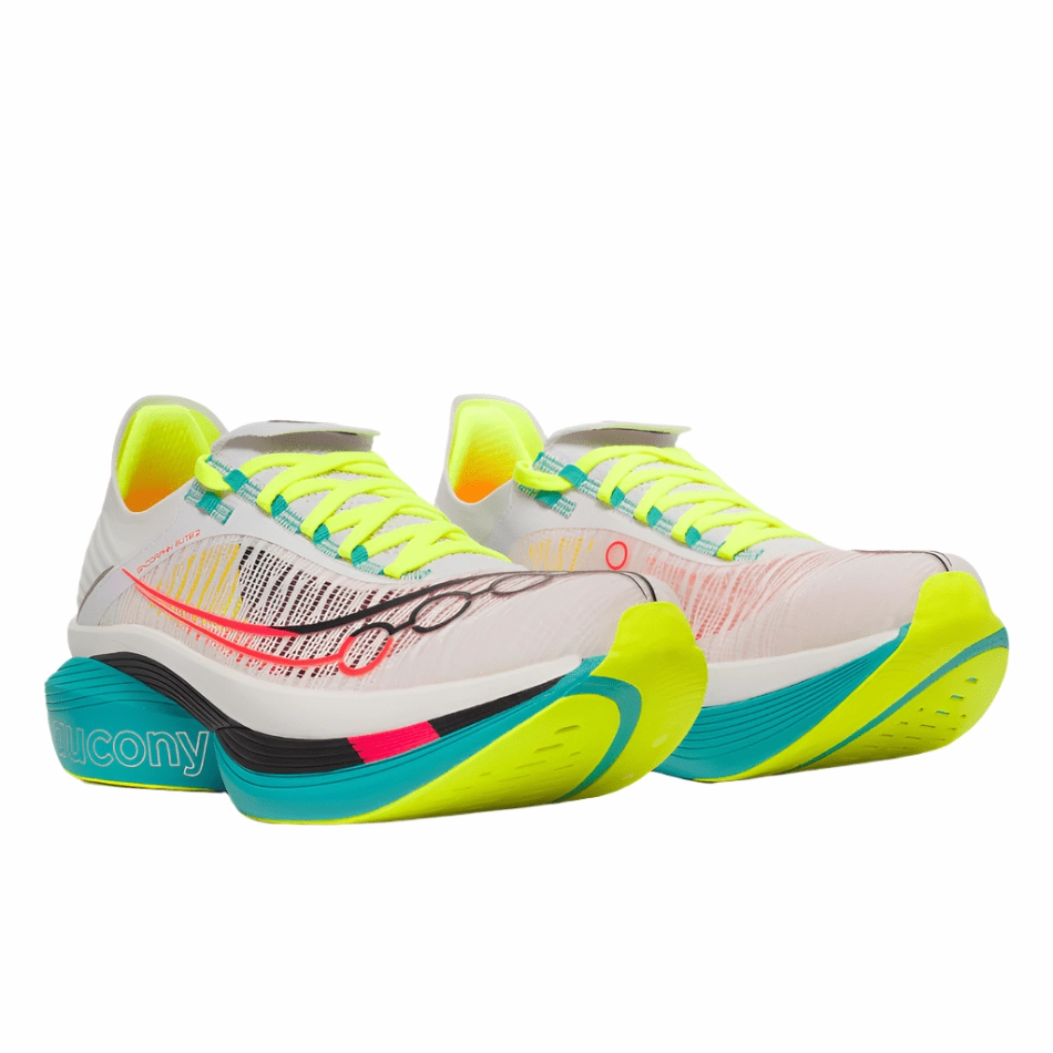 Saucony Unisex Endorphin Elite 2 Running Shoes in White/Mutant AW25 Saucony versatile athletic footwear