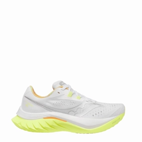 Saucony Women's Endorphin Speed 4 Running Shoes in White/Sunny SS25 Saucony lightweight trainers for everyday use