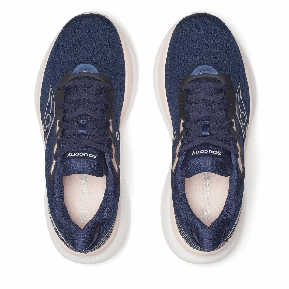 Saucony Women's Triumph 23 Running Shoes in Navy/Cameo AW25 Saucony versatile athletic footwear