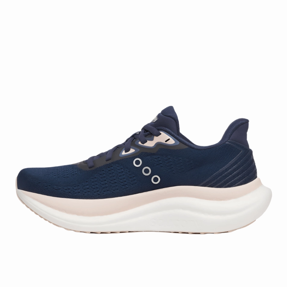 Saucony Women's Triumph 23 Running Shoes in Navy/Cameo AW25 Saucony versatile athletic footwear