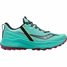 Saucony Xodus Ultra Womens Trail Running Shoes - Green Saucony running shoes with stability support