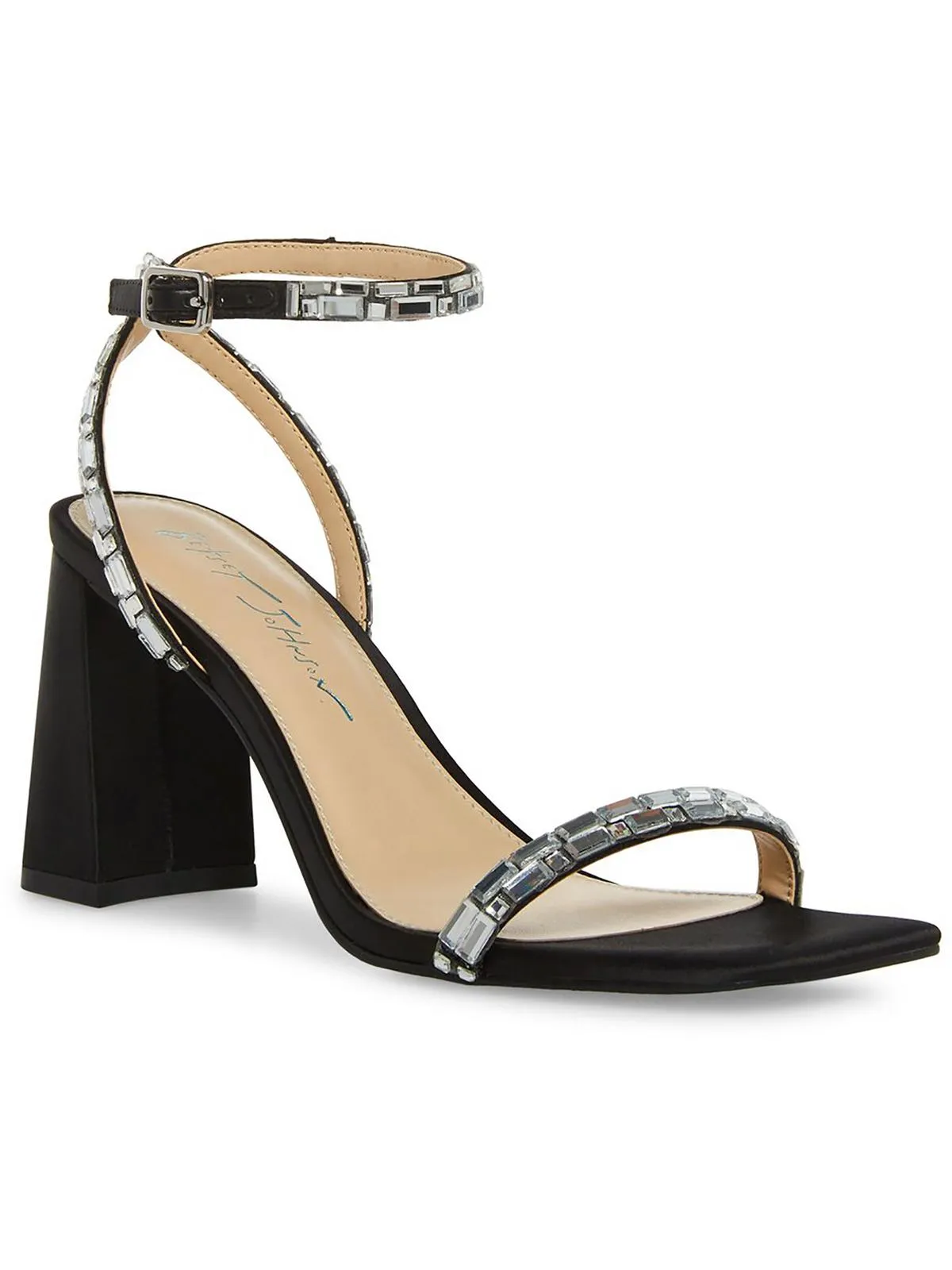 Scott Womens Satin Embellished Block Heel