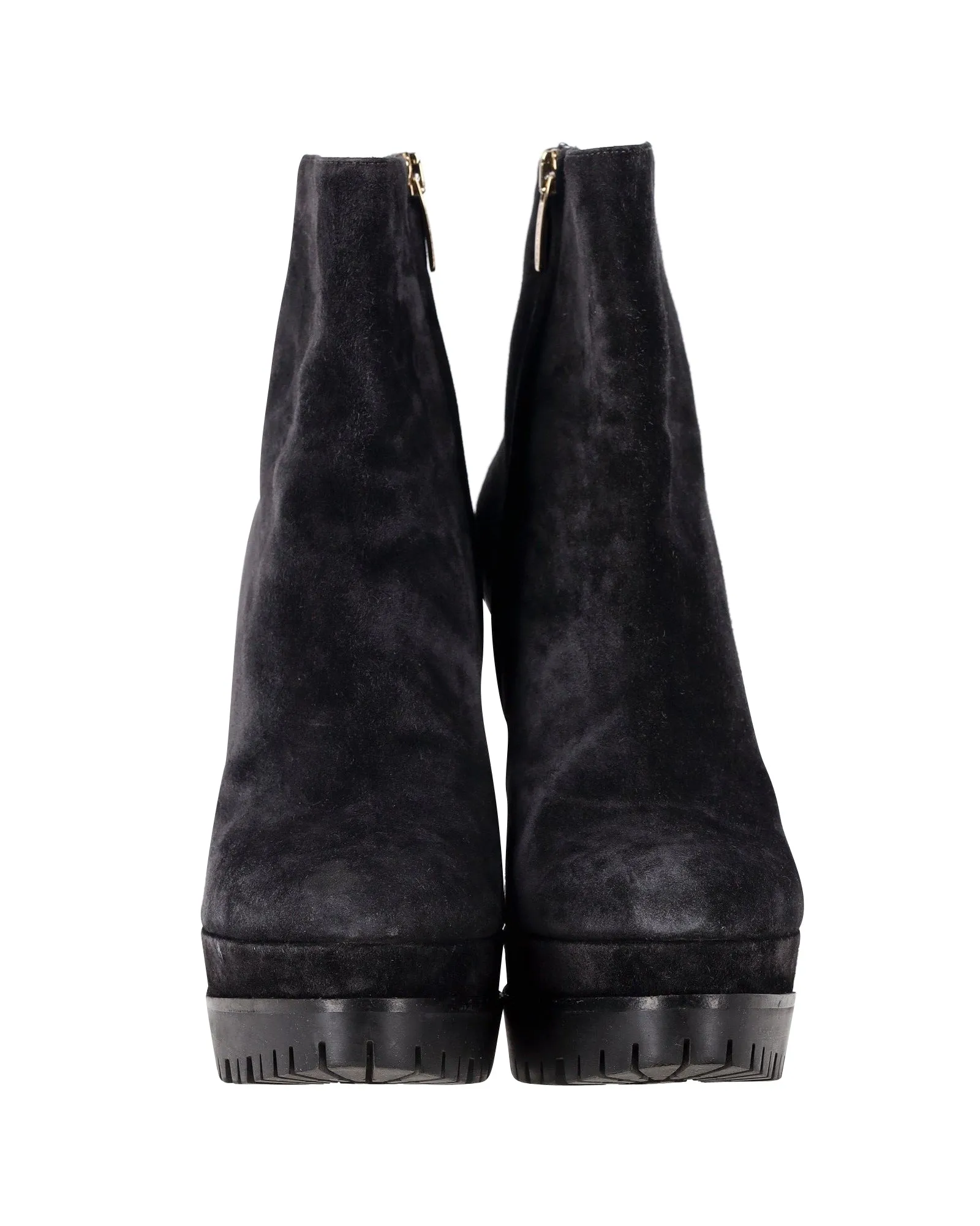 Sergio Rossi Shane Platform Boots in Black Suede