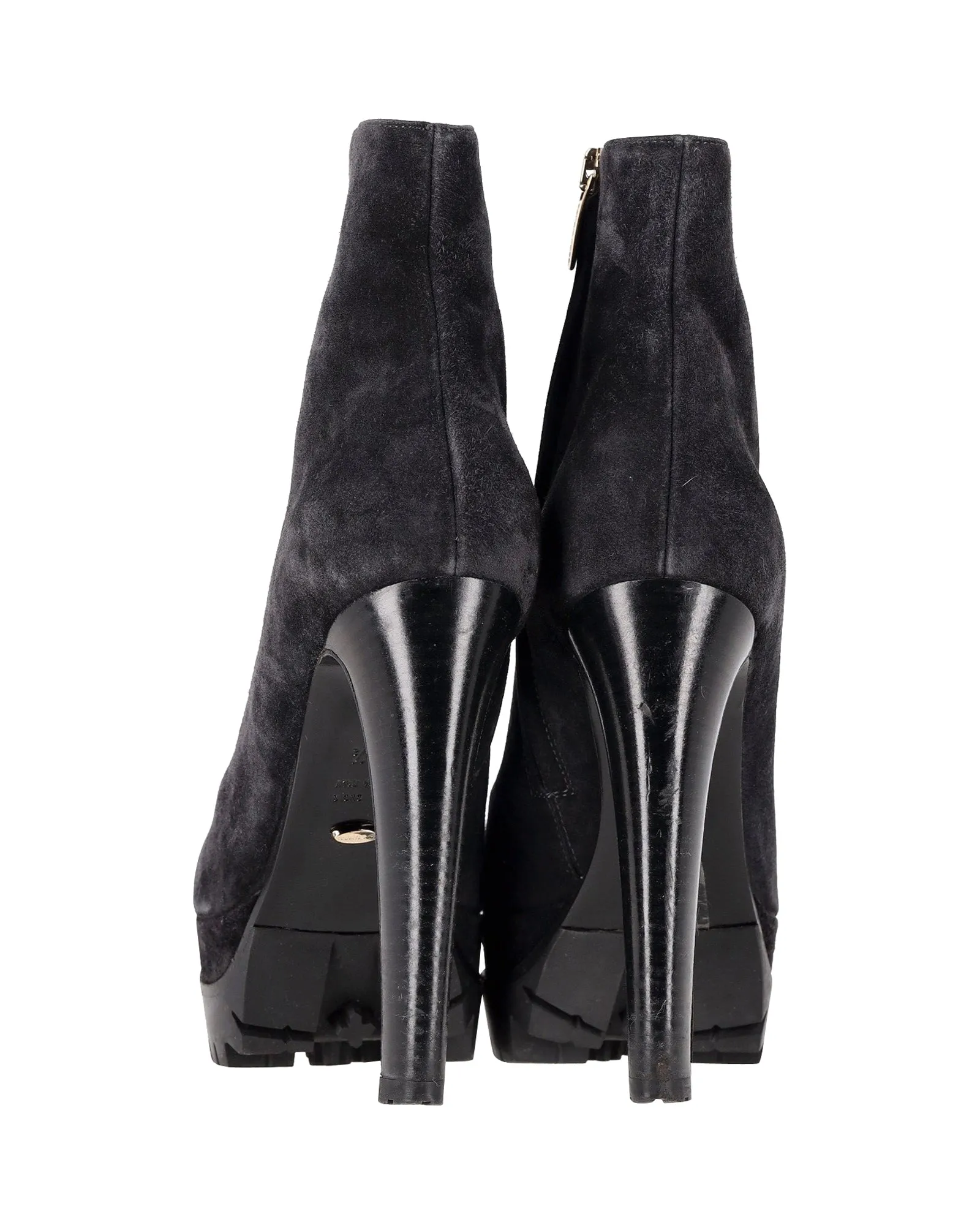 Sergio Rossi Shane Platform Boots in Black Suede