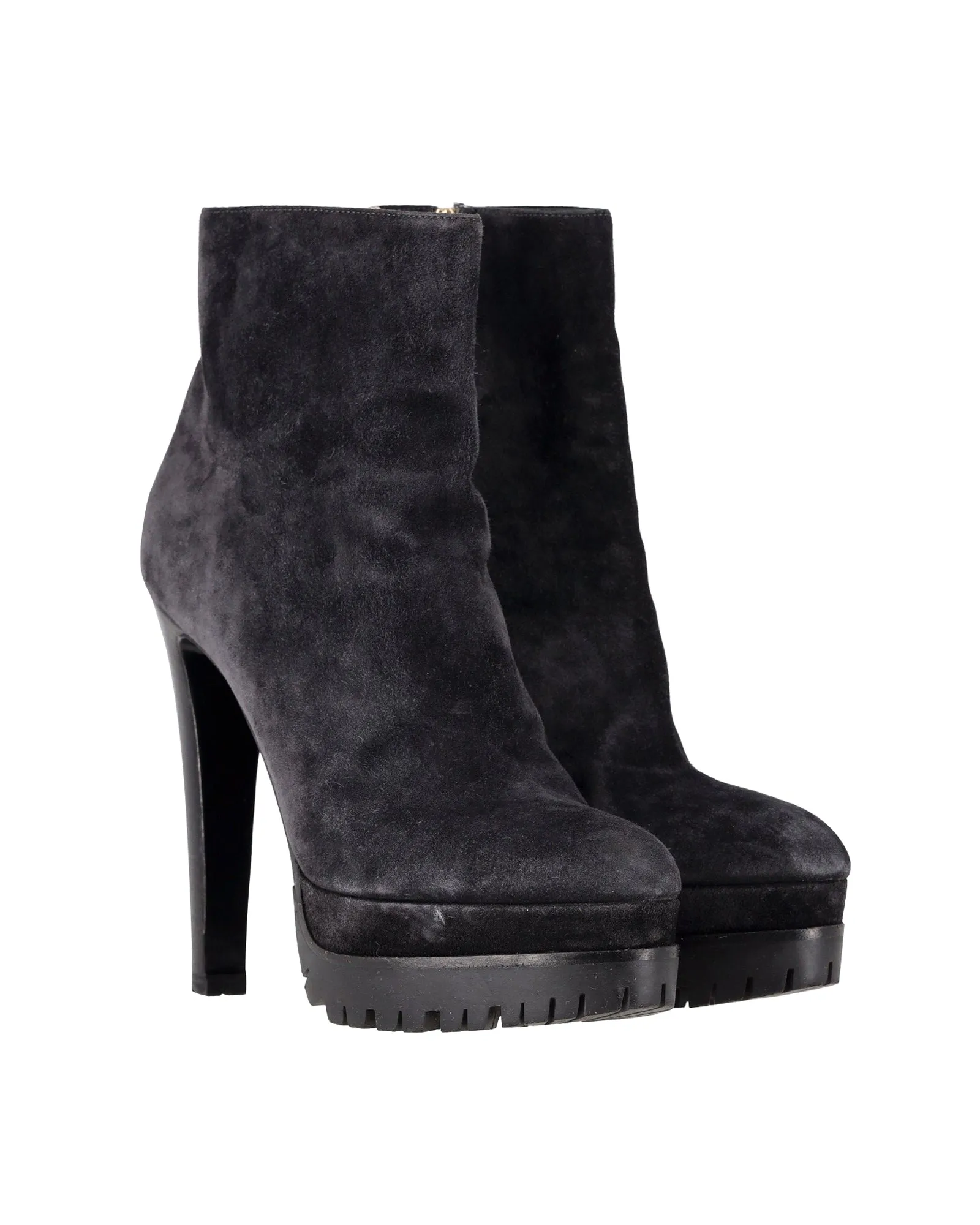 Sergio Rossi Shane Platform Boots in Black Suede