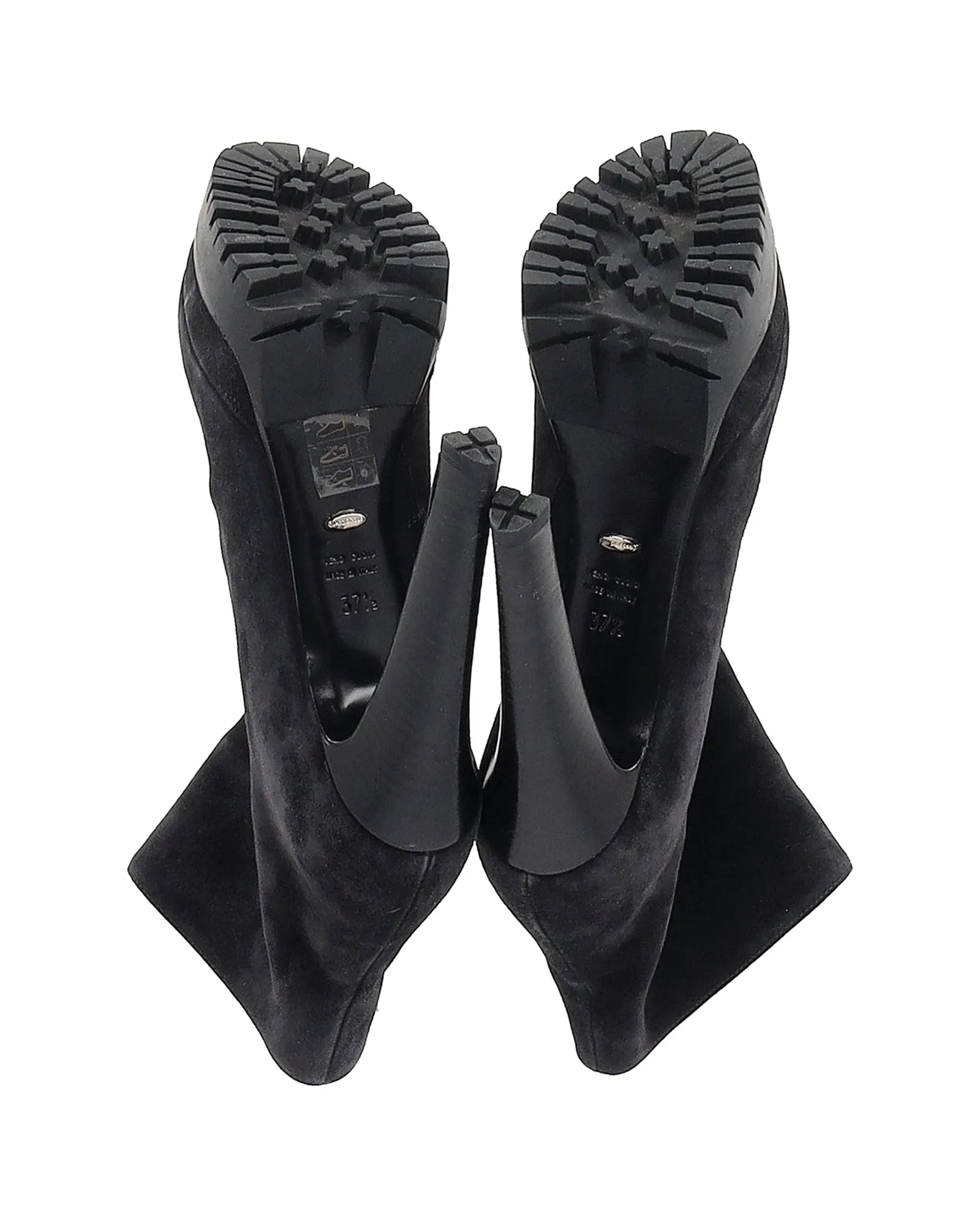 Sergio Rossi Shane Platform Boots in Black Suede