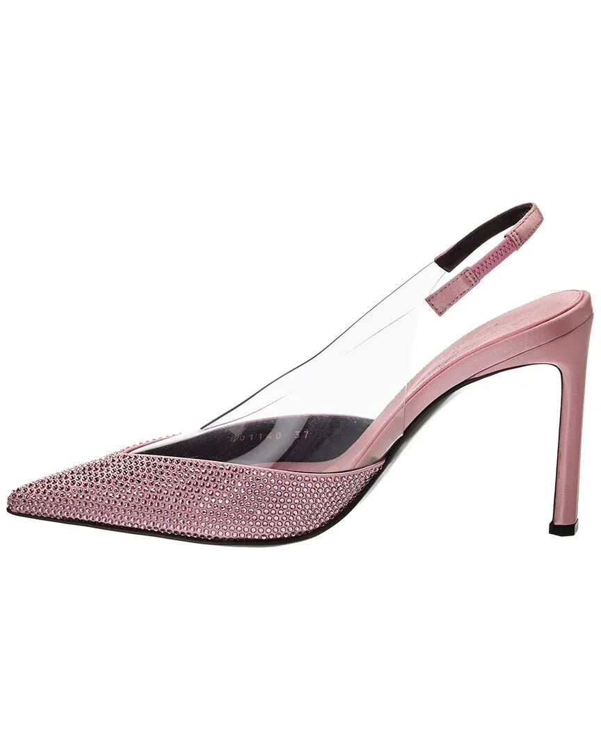 Sergio Rossi x Evangelie Smyrniotaki Satin & Vinyl Slingback Pump
