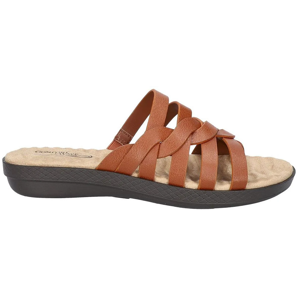Sheri Womens Comfort Insole Open Toe Slide Sandals