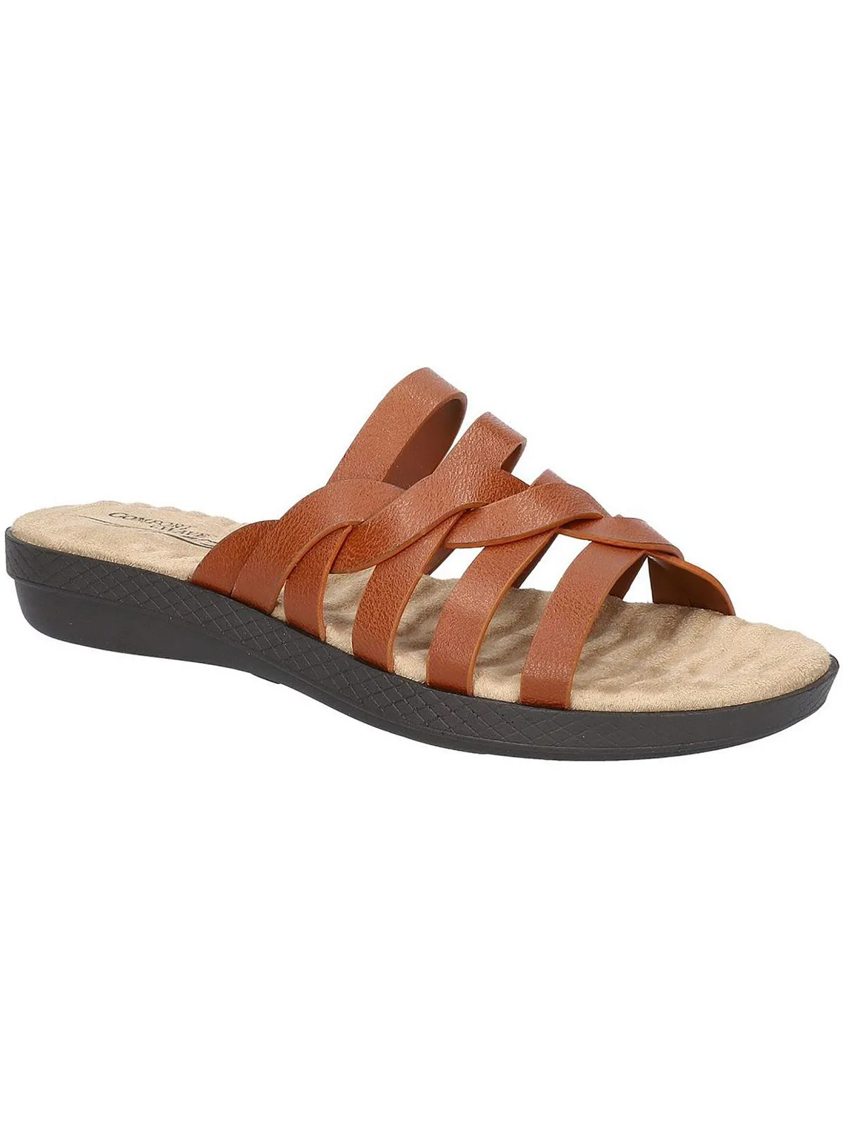 Sheri Womens Comfort Insole Open Toe Slide Sandals