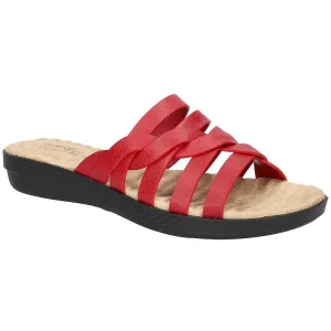 Sheri Womens Faux Leather Slip On Slide Sandals