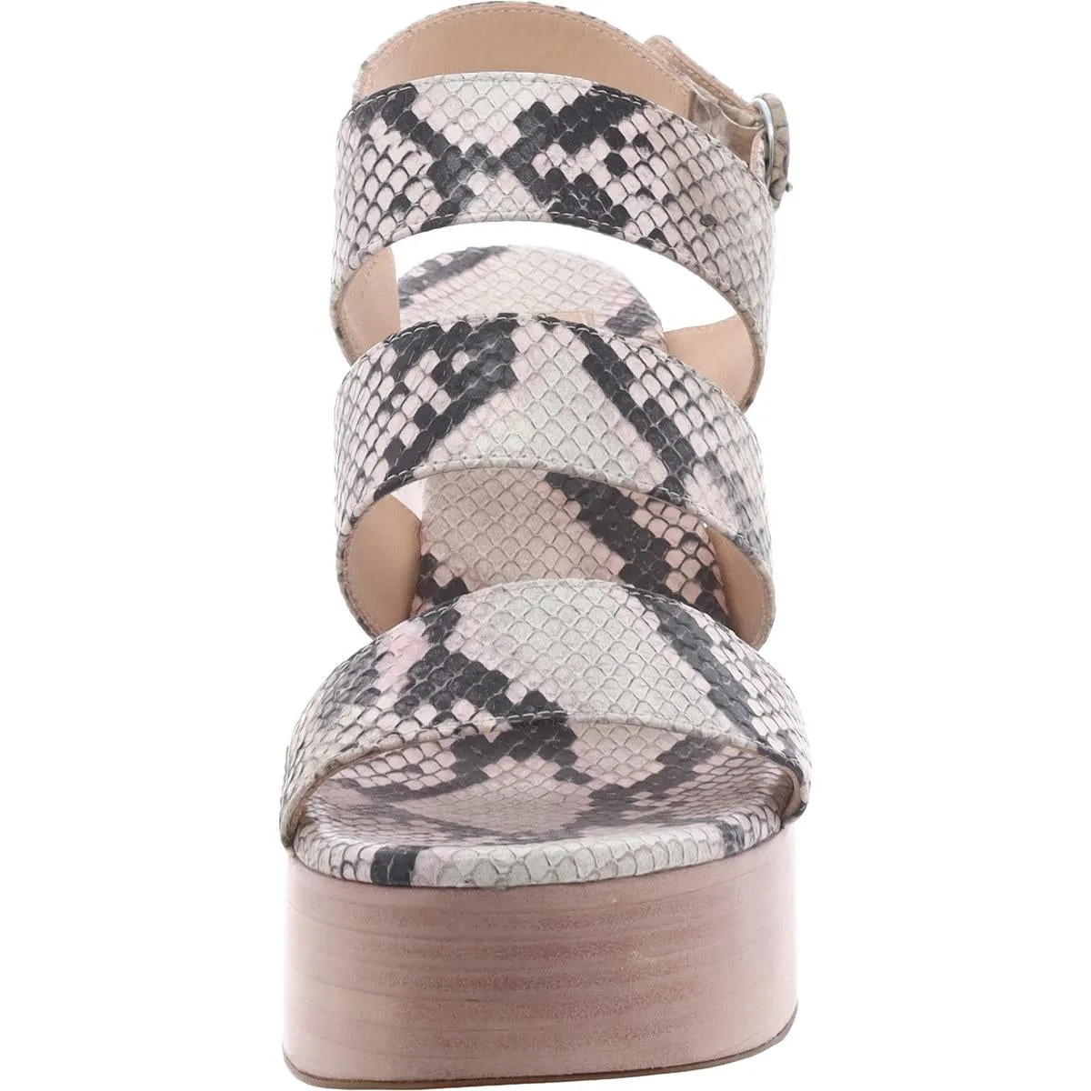 Sista Multi Band Womens Platform Snake Print Platform Sandals