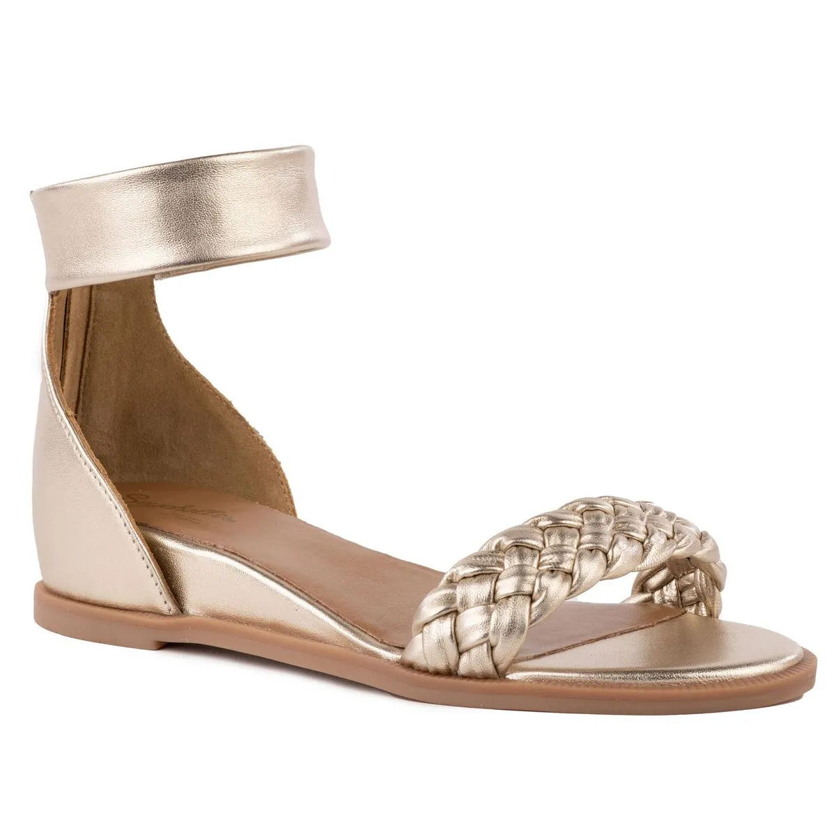 Skipper Womens Braided Leather Ankle Strap