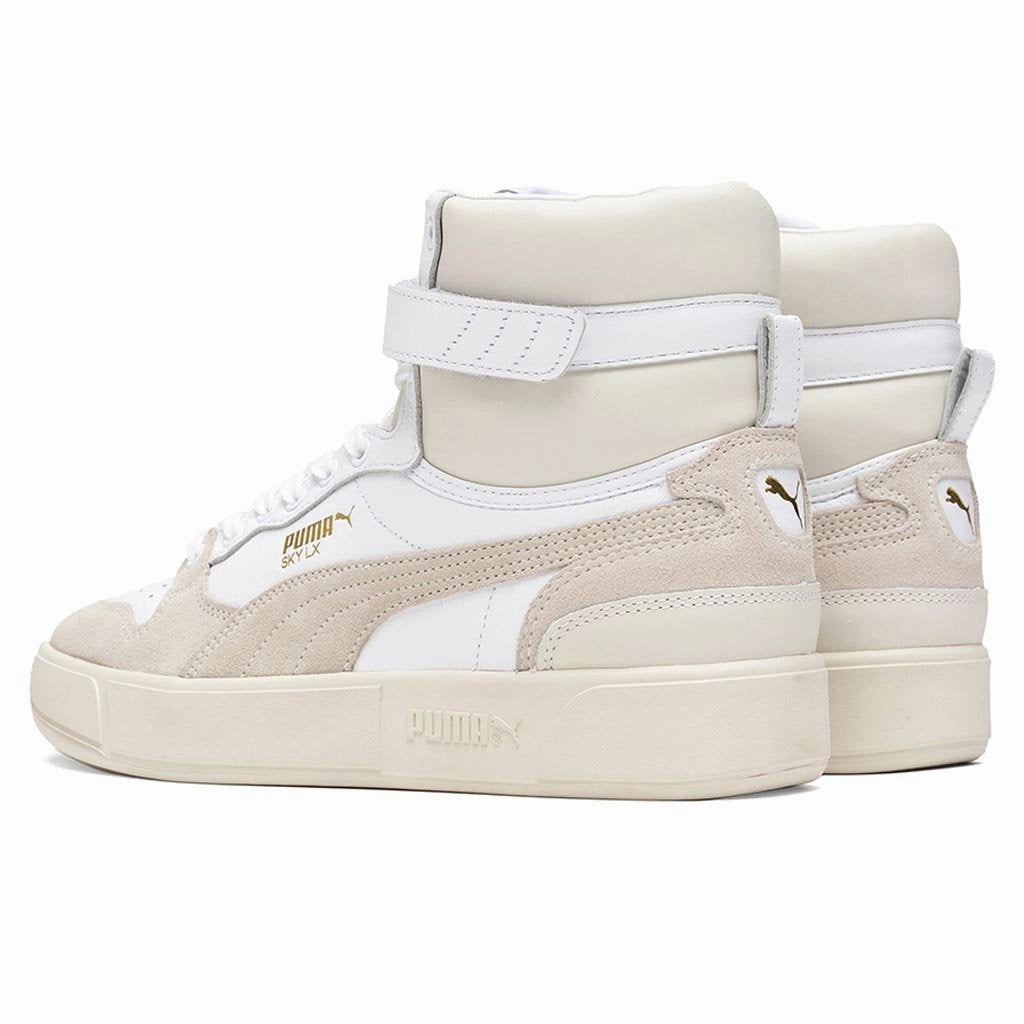 Sky LX Mid Lux - White/Whisper White Puma Stripe Logo Trainers