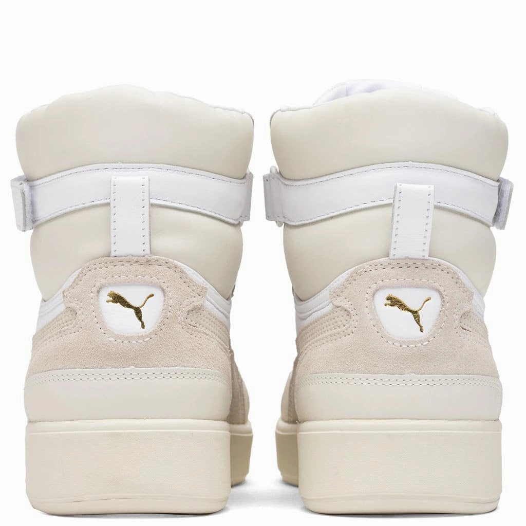 Sky LX Mid Lux - White/Whisper White Puma Stripe Logo Trainers