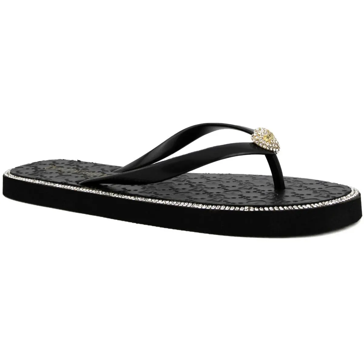 Skylah Womens Rhinestone Slip-On Flip-Flops