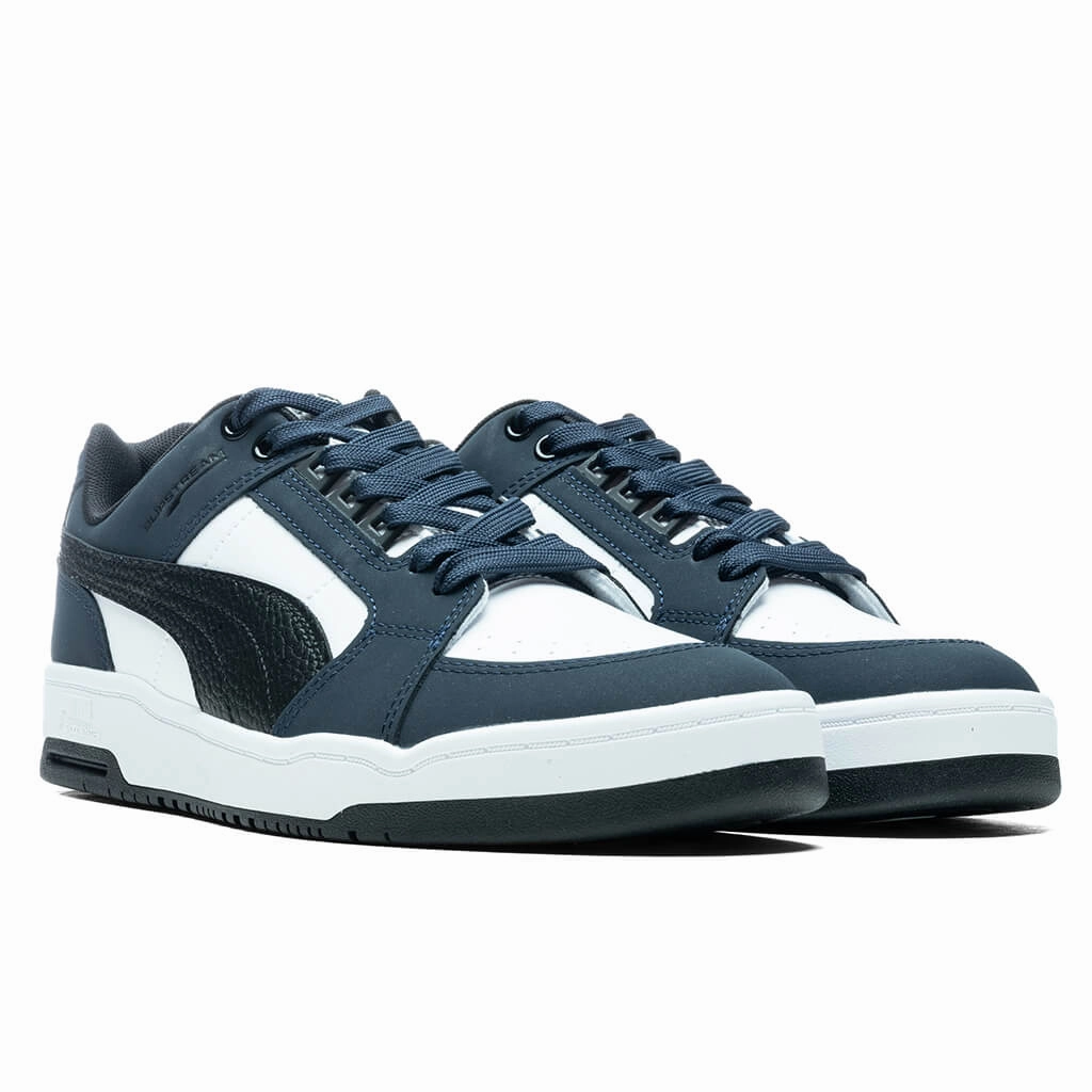 Slipstream Lo Block - White/Parisian Night Puma Suede Street Sneakers