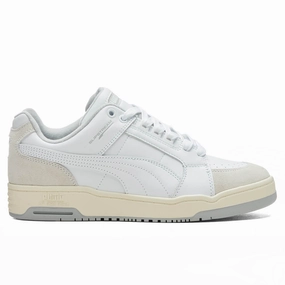 Slipstream Lo Retro - White/Pristine Puma shoes with suede and modern shape