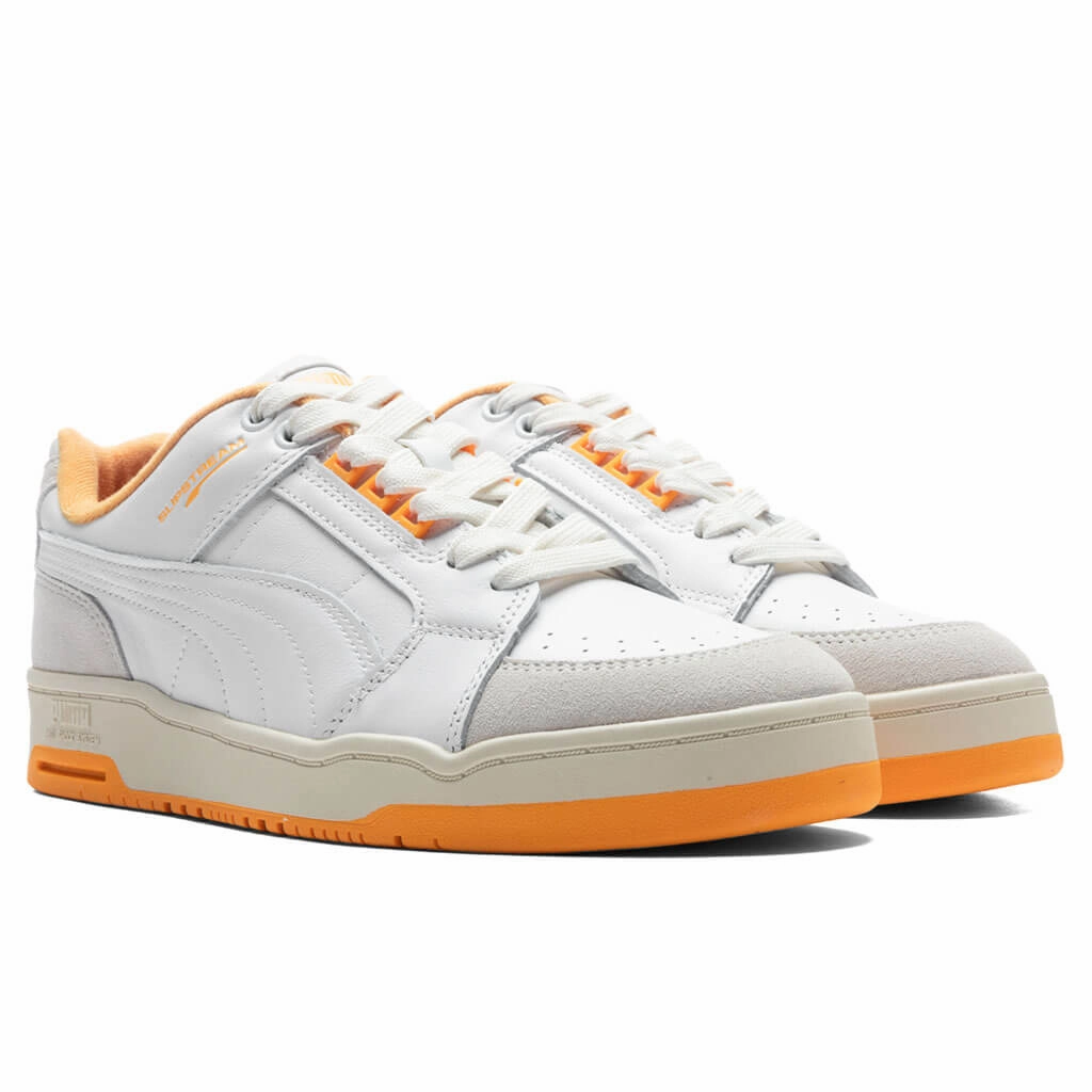 Slipstream Lo Retro - White/Zinnia Puma Suede Street Sneakers