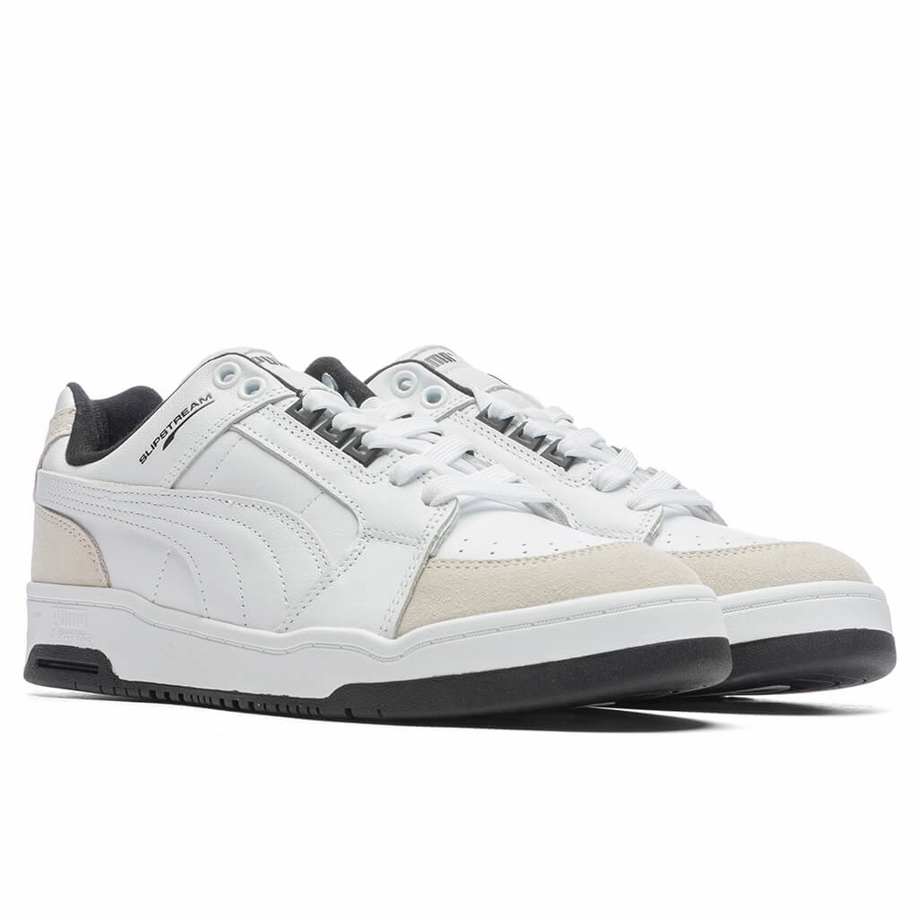 Slipstream Low Retro - White/Vaporous Gray Puma Suede Street Sneakers