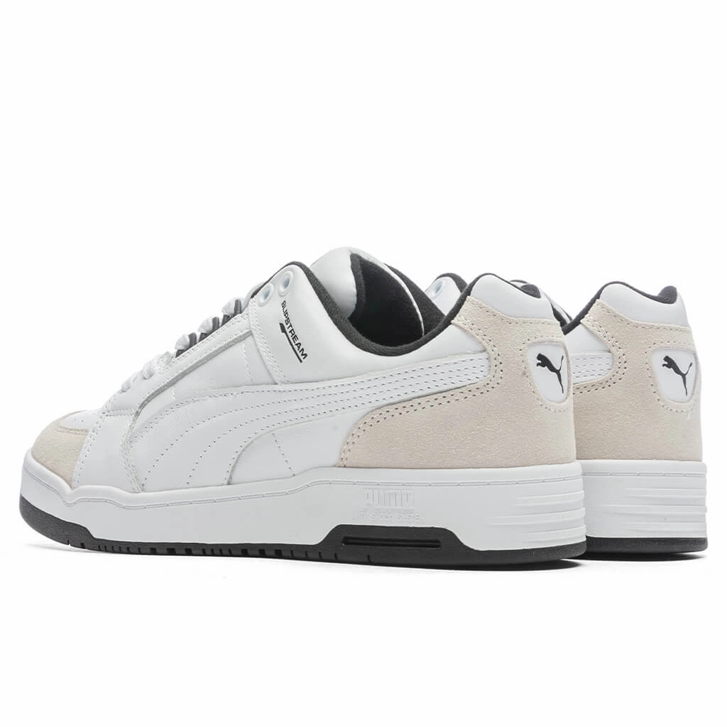 Slipstream Low Retro - White/Vaporous Gray Puma Suede Street Sneakers