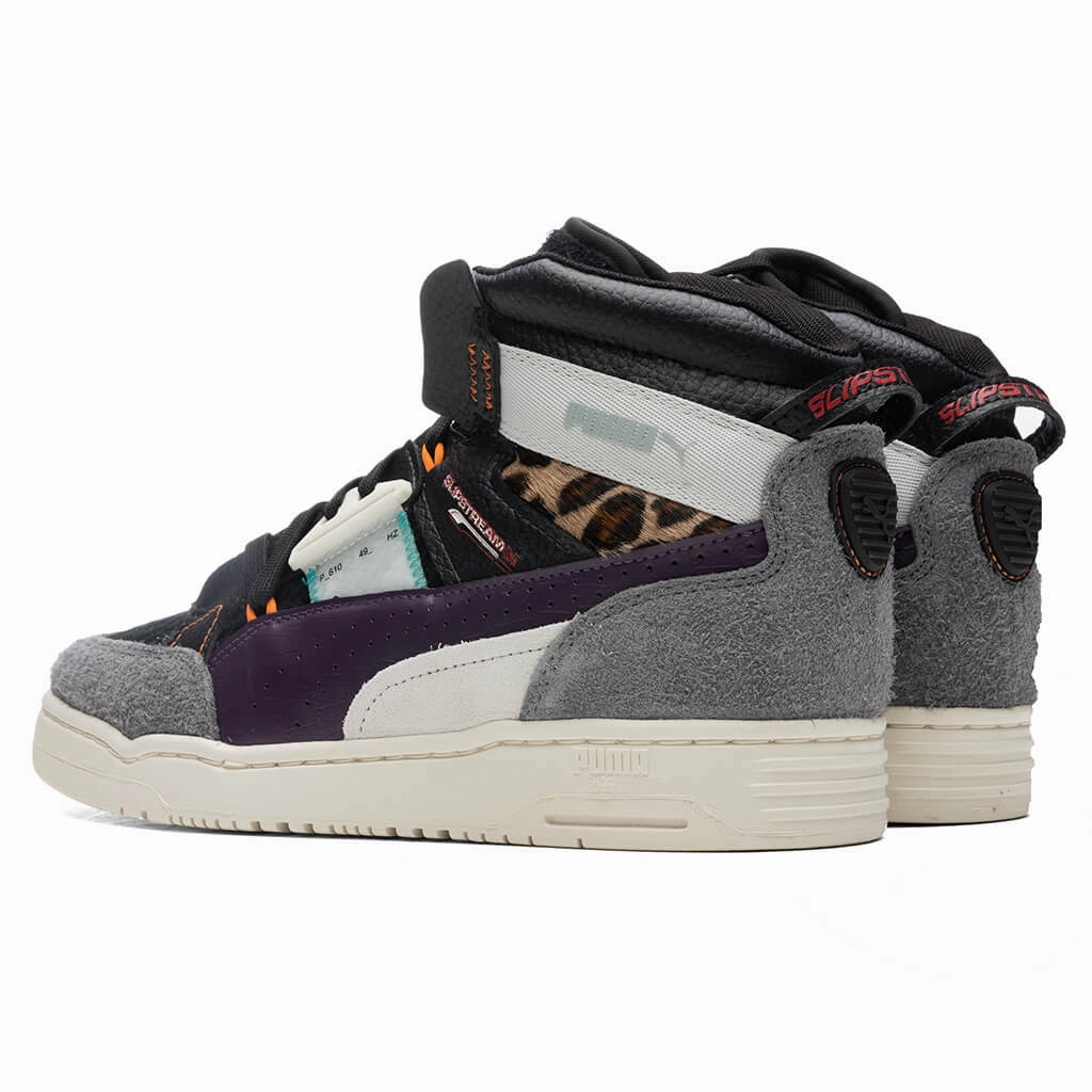 Slipstream Mutation Beast Fur - Black/Castle Rock/Sweet Grape Puma Suede Street Sneakers