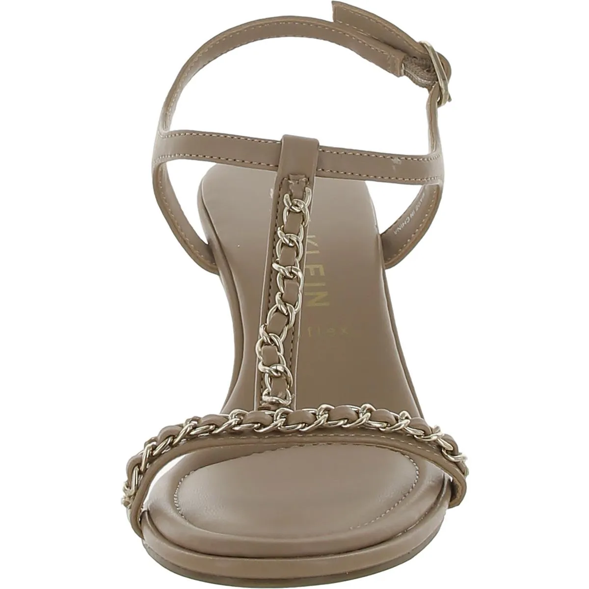 Sloan Womens Faux Leather Ankle Strap Wedge Sandals